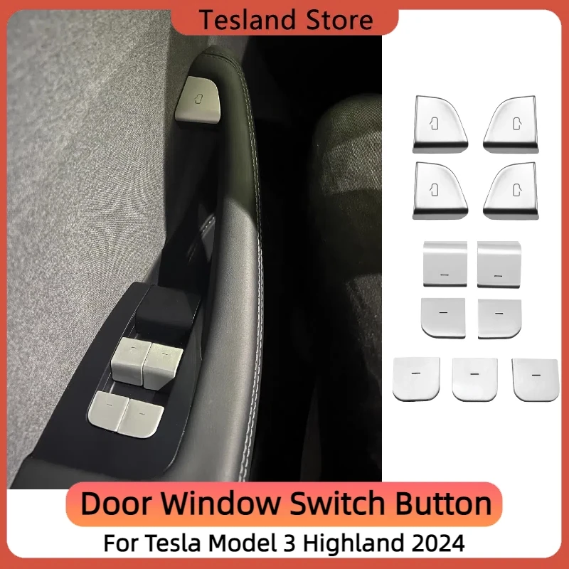 Autodeur Open Knop Sticker Voor Tesla Model 3 Highland/Model Y Juniper Deur Raam Schakelaar Knop Decoratie Patch accessoires