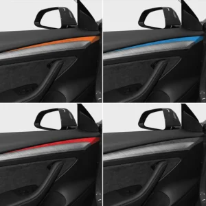 Gemaakt van Alcantara Voor Tesla Model 3 (2020-2023)/Model Y (2020-2024) Binnendeur Grens Trim Sticker Auto Tuning Accessoires