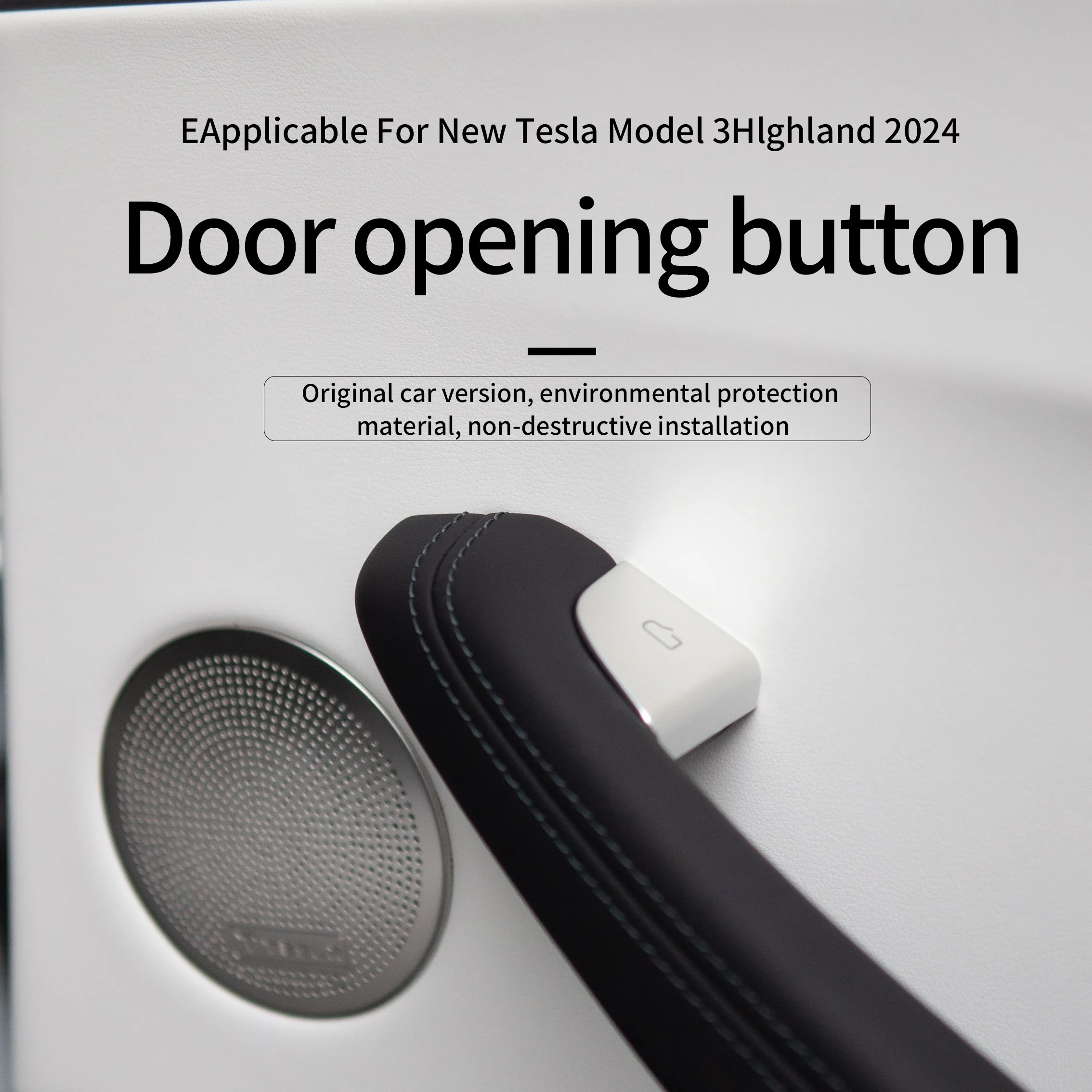 Autodeur Open Knop Sticker Voor Tesla Model 3 Highland/Model Y Juniper Deur Raam Schakelaar Knop Decoratie Patch accessoires - Afbeelding 2