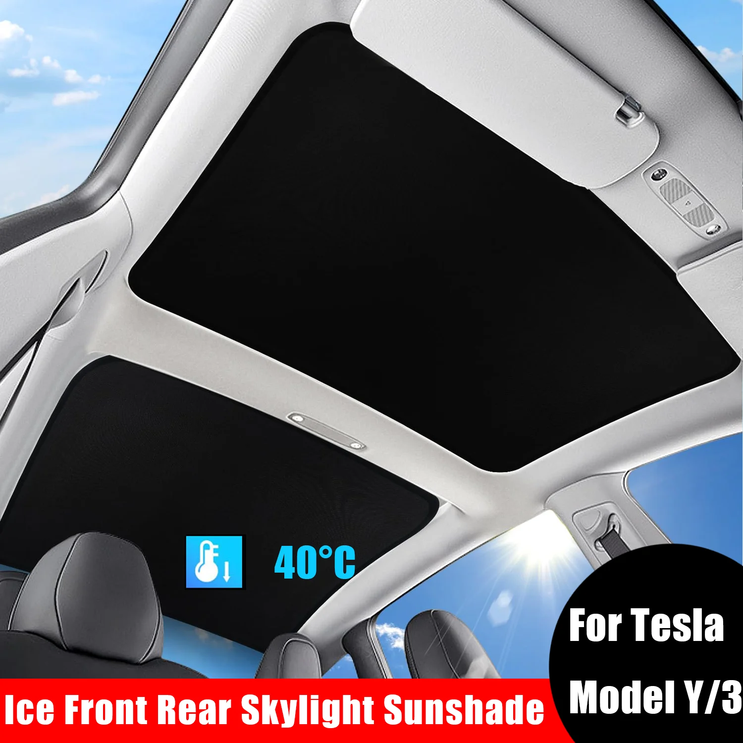 Zonneschermen Voor Tesla Model 3 Zonnedak Highland 2025 Model Y 2020-25 Ijs Doek Gesp Zon Pare Glas Voor achter Dakraam Accessoire