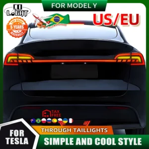CO LICHT EU/US Autolichten Voor Tesla Model Y LED Door Achterlichten 2019-2023 Auto Achterlichten DRL Running Lamp 12V 24V