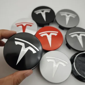 4 stks/set ABS 56mm Tesla Originele Auto Naafdempers Logo Embleem Voor Tesla Model 3 Y S X Velgen hub Cover Caps Badge Accessoires