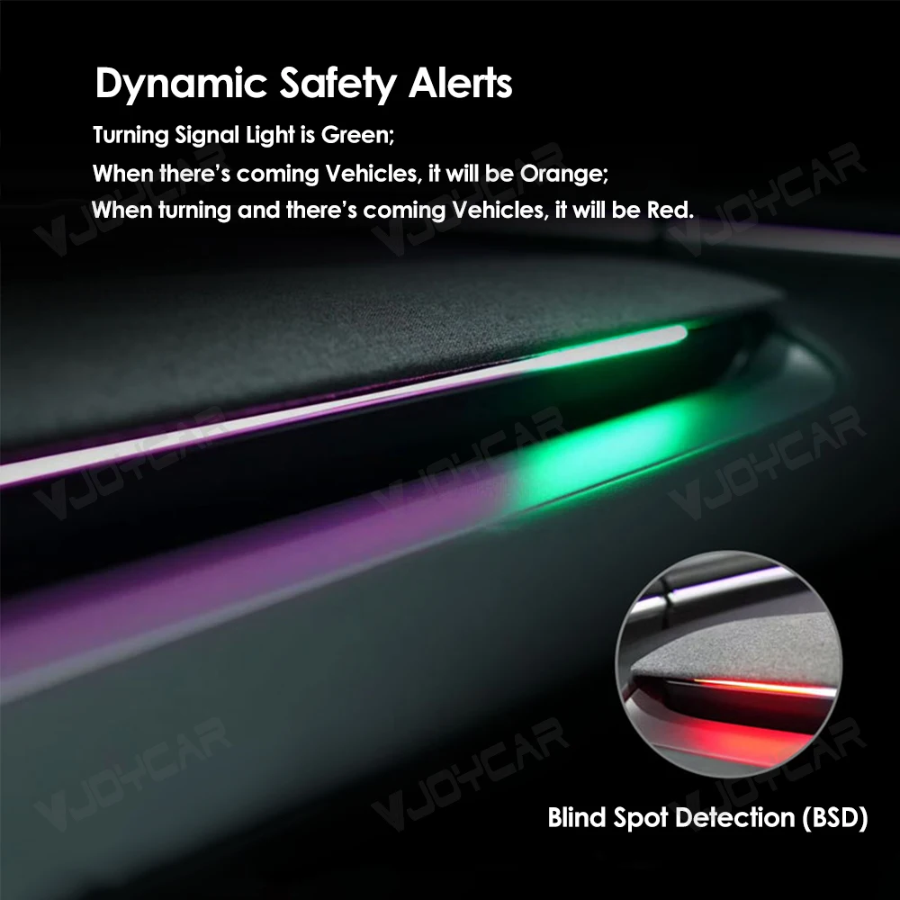 Nieuwe Y Juniper Model 3 Highland Smart Air Vent Omgevingslichtsysteem Dodehoekbewaking BSD-systeem voor Tesla Model 3 Y 2021 + - Afbeelding 5