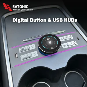 Model Y Digitale Ambient LED-knoppen voor Tesla Model 3Y Luchtstroom Volume-instelling USB Type C Snel opladen