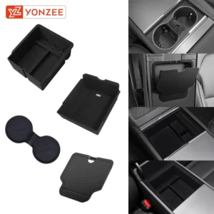 YZ Voor Tesla Model 3 Highland 2024 Model Y jeneverbes 2025 Opbergdoos Middenarmsteun Verborgen Doos Bekerhouder organizer Accessoires