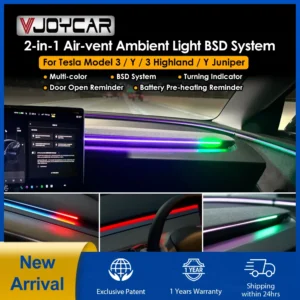 Nieuwe Y Juniper Model 3 Highland Smart Air Vent Omgevingslichtsysteem Dodehoekbewaking BSD-systeem voor Tesla Model 3 Y 2021 +