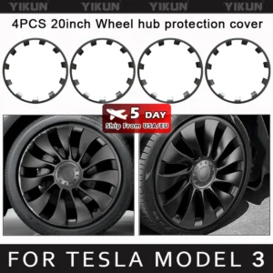 4 Stuks Voor Tesla Model 3 Accessoires 20 Inch Wielonderdelen Voertuig Velgen Rand Beschermer Band Bescherming Strip Naaf Covers
