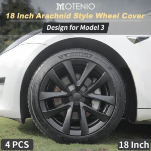 4 Stuks Wieldoppen Ontwerp Voor Tesla Model 3 2017-2023 Volledige Velghoes 18Inch Spinachtige Wielafdekking Vervangende Accessoires