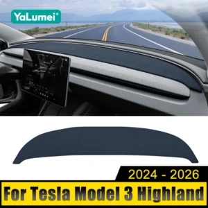 Voor Tesla Model 3 Highland 2024 2025 2026 Auto Dashboard Cover Instrument Bureau Zonnescherm Anti-Uv Tapijt Mat pad Accessoires