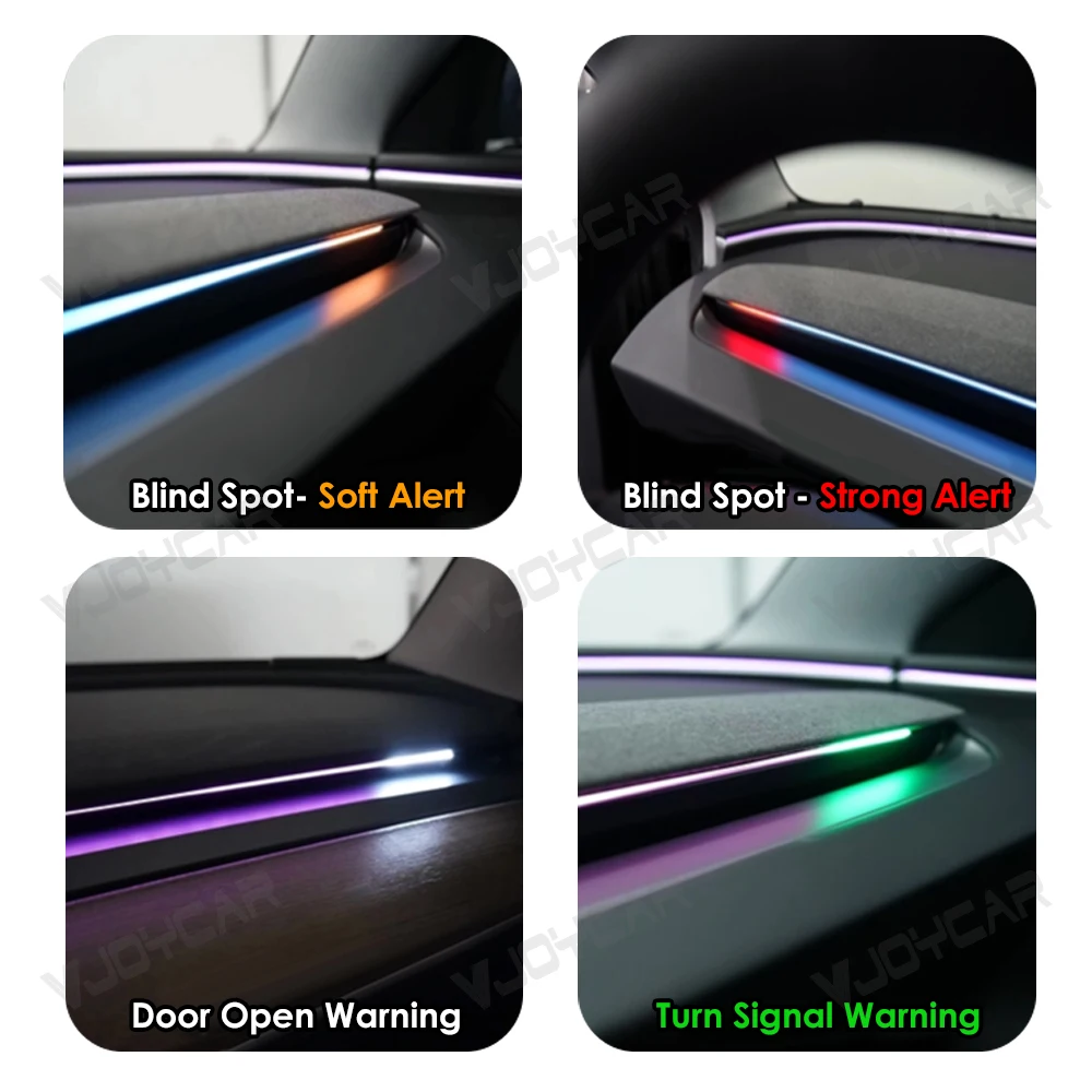 Nieuwe Y Juniper Model 3 Highland Smart Air Vent Omgevingslichtsysteem Dodehoekbewaking BSD-systeem voor Tesla Model 3 Y 2021 + - Afbeelding 3