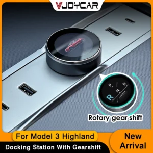Voor Tesla Model 3 Highland LCD Versnellingspookknop USB Type-C Poorten Hoge Prestaties Plug en Play 2-in-1 Charge & Shift Knop