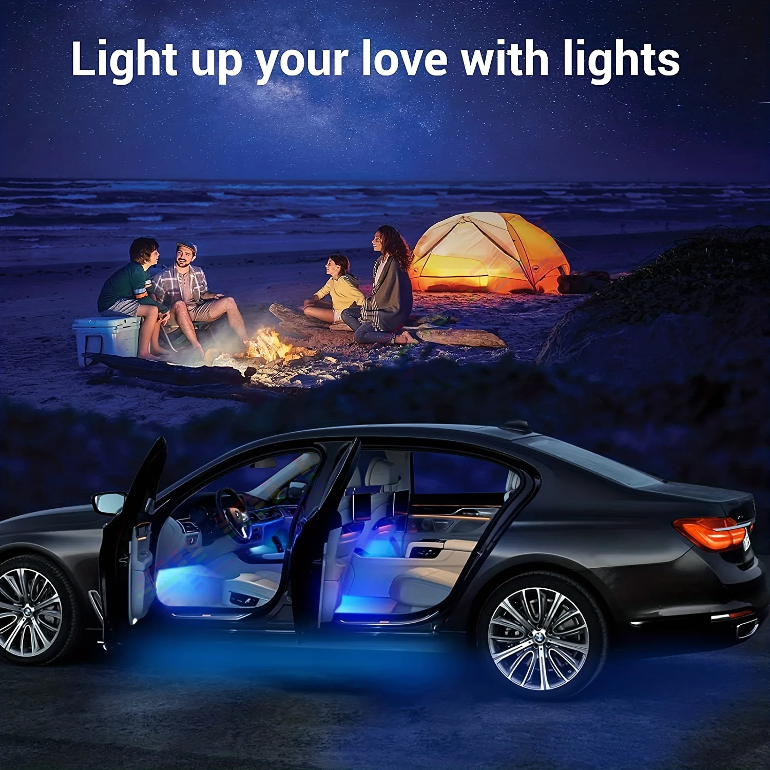 Voor Tesla Model 3 Slimme afstandsbediening Auto-interieur Omgevingslicht RGB 64 kleuren LED Energiebesparende efficiënte lampkit - Afbeelding 4