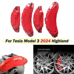 Remklauw Covers Voor Tesla Model 3 Highland 2024 Accessoires Remklauw Covers 4 Stks/set Wielnaaf Voor Achterrem Met Sticker