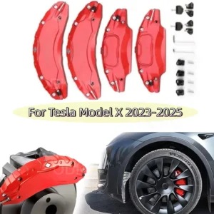 Remklauw Covers Set van 4 Remklauw Covers Voor Tesla Model X 2023-2025 19 20 21 22 Inch Wielnaaf aluminium Accessoires