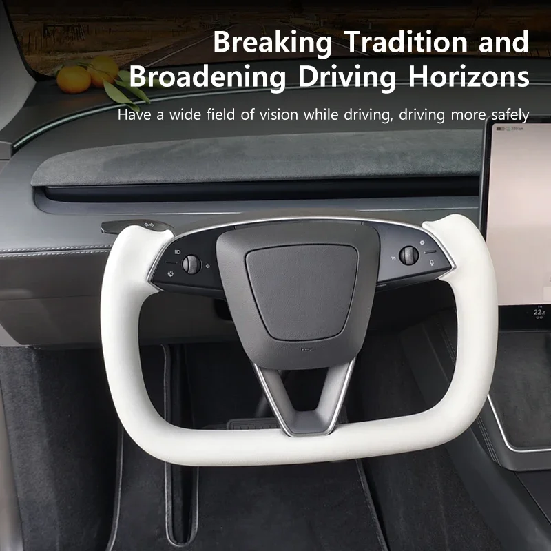 Nappaleer verwarmd stuurwiel voor Tesla Model Y Juniper 2025+ gepersonaliseerde Racing aangepaste stuurwielaccessoires - Afbeelding 2