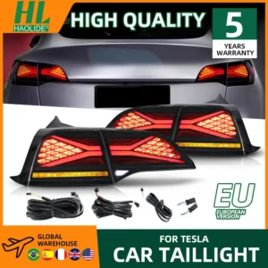 LED-achterlichten voor Tesla Model 3 Model Y 2017-2023, DRL Tesla-achterlichten met sequentiële richtingaanwijzerpaar links en rechts