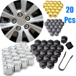 20 Stuks Auto Wielmoer Caps 17 Mm/19 Mm/21 Mm Auto Hub Schroef Cover zwart Plastic Anti Stof Auto Wiel Moer Bout Covers Band Accessoires