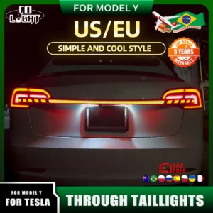 COLIGHT LED Achterlicht EU/US Versie Richtingaanwijzer auto-onderdelen met voor Tesla Model Y 2021-2023 Achterlicht Remlicht 12V 24V