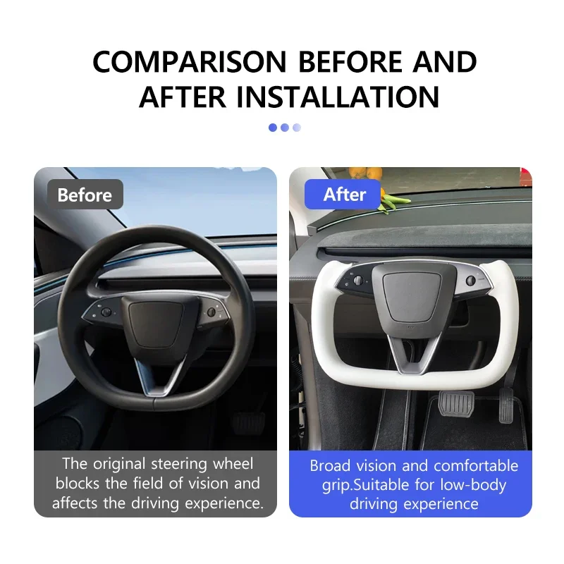 Nappaleer verwarmd stuurwiel voor Tesla Model Y Juniper 2025+ gepersonaliseerde Racing aangepaste stuurwielaccessoires - Afbeelding 5