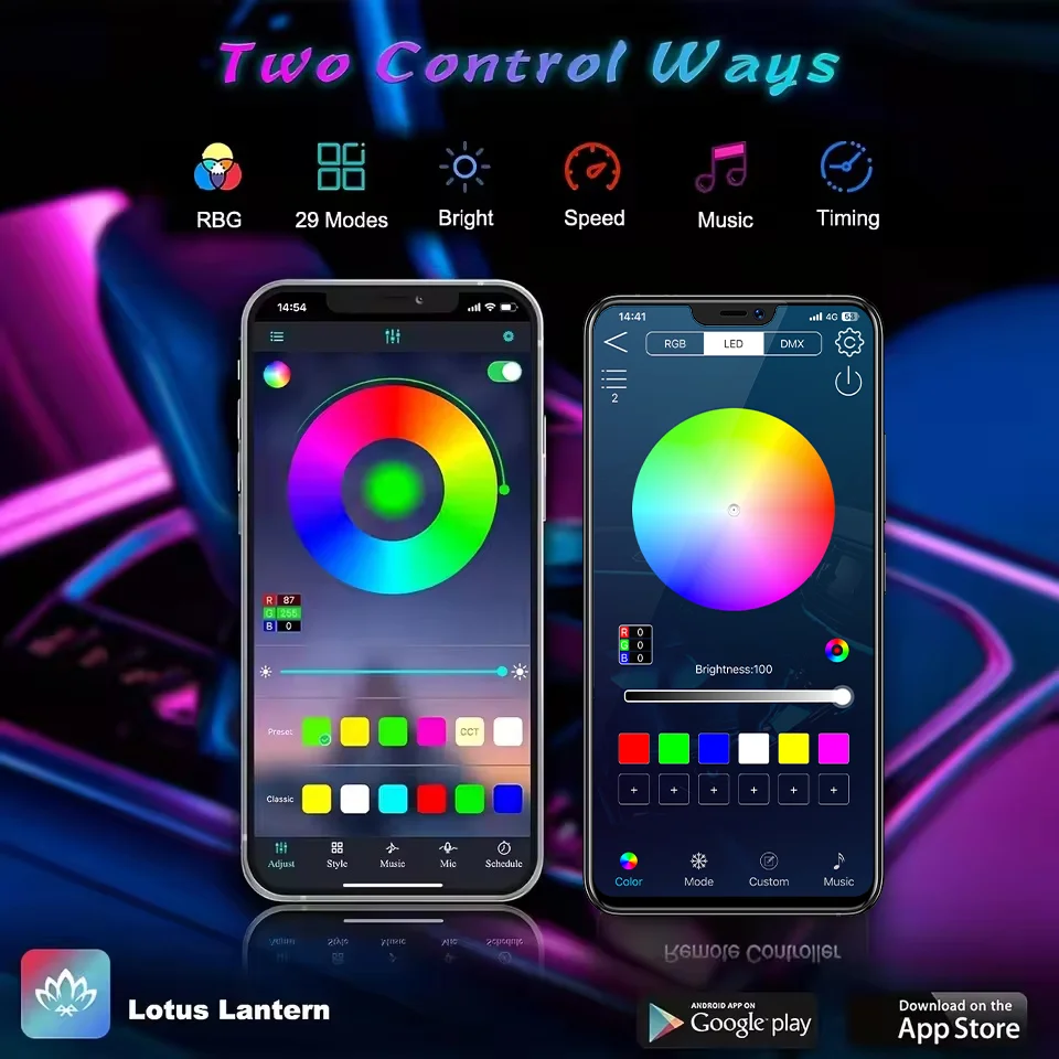 Voor Tesla Model 3 Slimme afstandsbediening Auto-interieur Omgevingslicht RGB 64 kleuren LED Energiebesparende efficiënte lampkit - Afbeelding 5